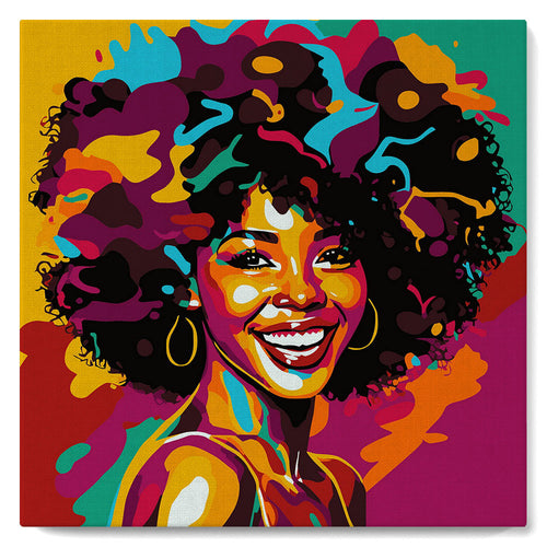 Mini Kit da Dipingere con i Numeri con cornice Donna Afroamericana Pop Art