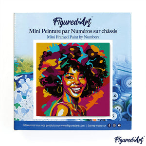 Mini Kit da Dipingere con i Numeri 20x20cm con cornice Donna Afroamericana Pop Art
