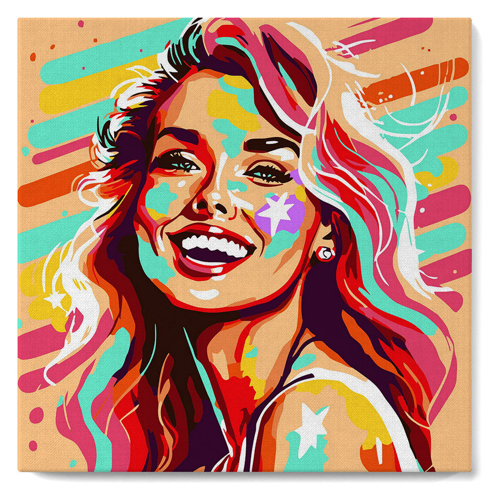 Mini Kit da Dipingere con i Numeri con cornice Bellissima Bionda Pop Art