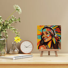 Carica l&#39;immagine nel visualizzatore di Gallery, Mini Kit da Dipingere con i Numeri 20x20cm con cornice Nativa d&#39;America Pop Art