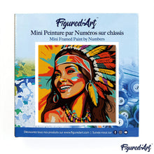 Carica l&#39;immagine nel visualizzatore di Gallery, Mini Kit da Dipingere con i Numeri 20x20cm con cornice Nativa d&#39;America Pop Art
