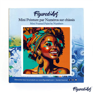 Mini Kit da Dipingere con i Numeri 20x20cm con cornice Regina Africana Pop Art