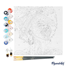 Carica l&#39;immagine nel visualizzatore di Gallery, Mini Kit da Dipingere con i Numeri 20x20cm con cornice Regina Africana Pop Art
