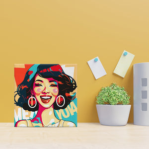 Mini Kit da Dipingere con i Numeri 20x20cm con cornice Donna Affascinante Pop Art