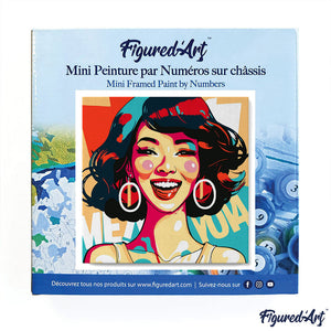 Mini Kit da Dipingere con i Numeri 20x20cm con cornice Donna Affascinante Pop Art