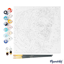Carica l&#39;immagine nel visualizzatore di Gallery, Mini Kit da Dipingere con i Numeri 20x20cm con cornice Donna Esotica Pop Art
