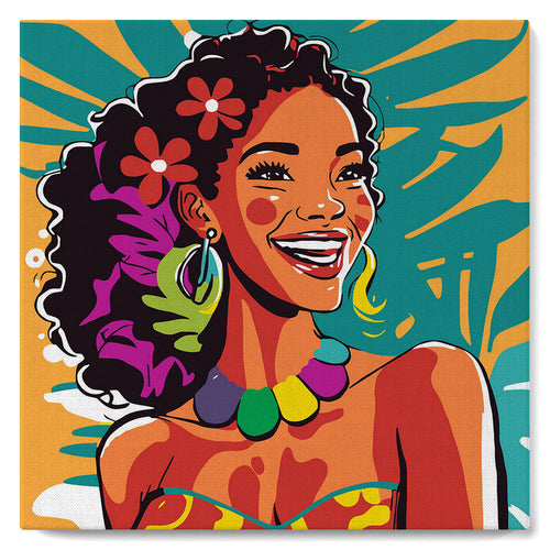 Mini Kit da Dipingere con i Numeri con cornice Donna dell'Isola Pop Art