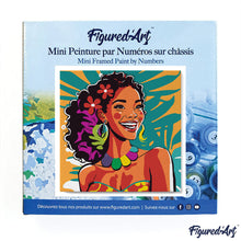 Carica l&#39;immagine nel visualizzatore di Gallery, Mini Kit da Dipingere con i Numeri 20x20cm con cornice Donna dell&#39;Isola Pop Art