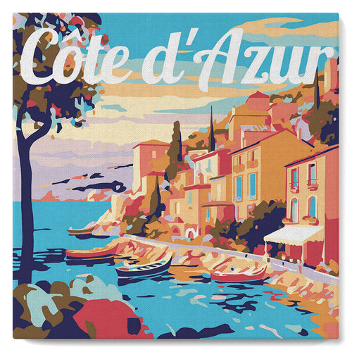 Mini Kit da Dipingere con i Numeri con cornice Costa Azzurra