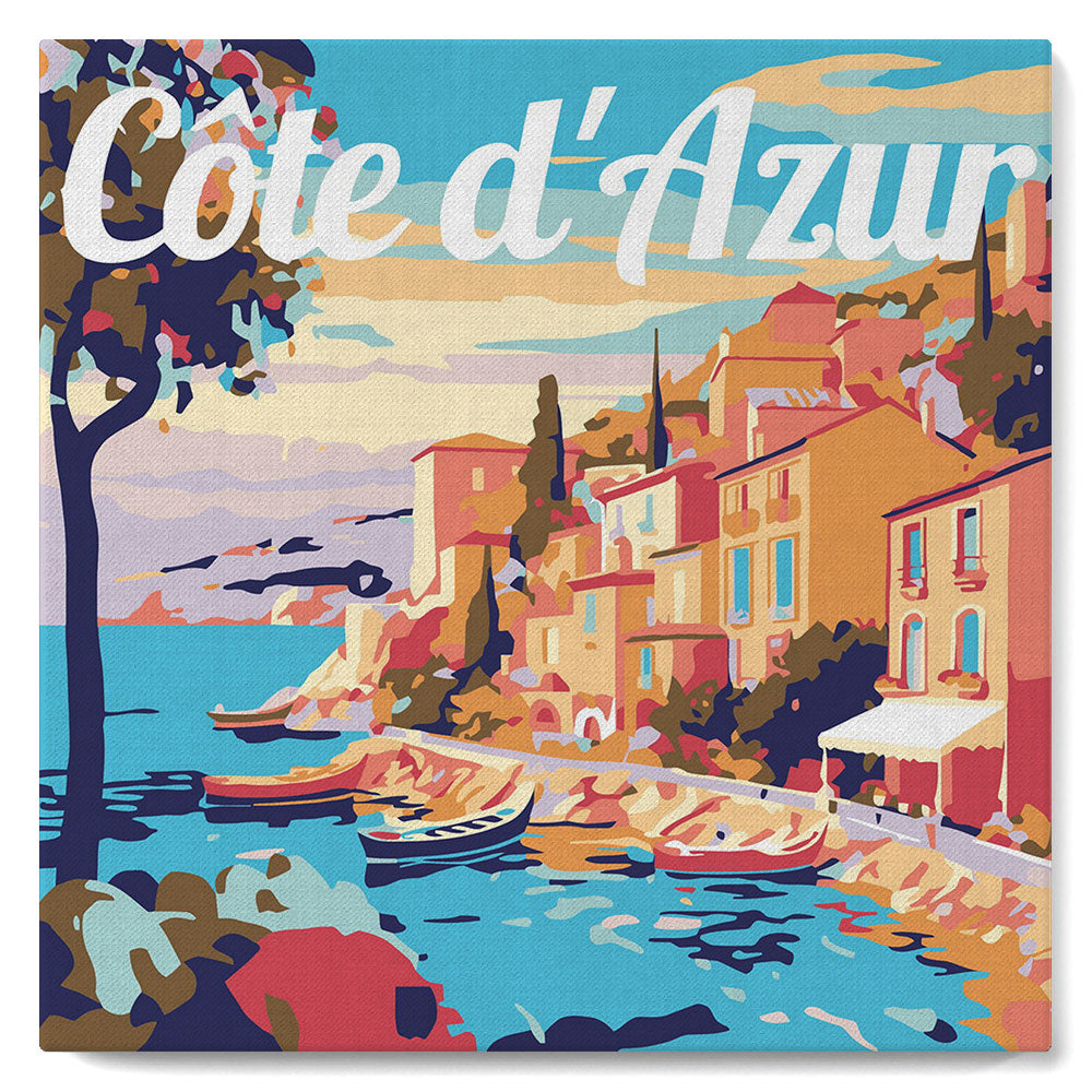 Mini Kit da Dipingere con i Numeri con cornice Costa Azzurra