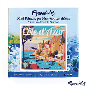 Mini Kit da Dipingere con i Numeri 20x20cm con cornice Costa Azzurra