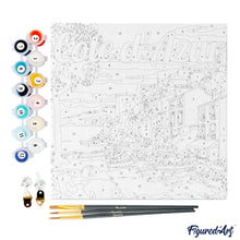Carica l&#39;immagine nel visualizzatore di Gallery, Mini Kit da Dipingere con i Numeri 20x20cm con cornice Costa Azzurra