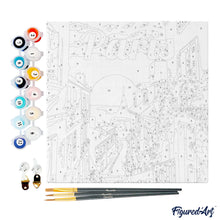 Carica l&#39;immagine nel visualizzatore di Gallery, Mini Kit da Dipingere con i Numeri 20x20cm con cornice Parigi