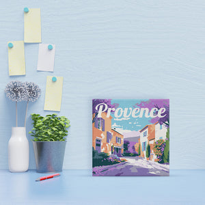 Mini Kit da Dipingere con i Numeri 20x20cm con cornice Primavera in Provenza