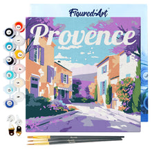 Carica l&#39;immagine nel visualizzatore di Gallery, Mini Kit da Dipingere con i Numeri 20x20cm con cornice Primavera in Provenza