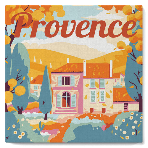 Mini Kit da Dipingere con i Numeri con cornice Autunno in Provenza