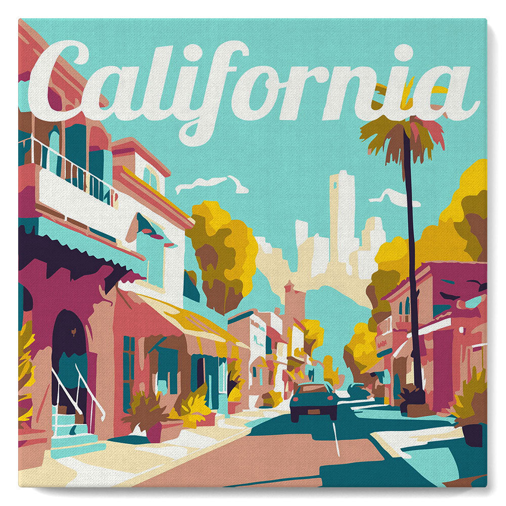 Mini Kit da Dipingere con i Numeri con cornice Strada della California