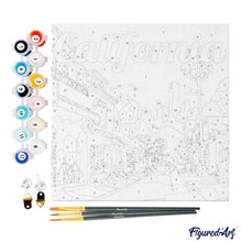 Carica l&#39;immagine nel visualizzatore di Gallery, Mini Kit da Dipingere con i Numeri 20x20cm con cornice Strada della California