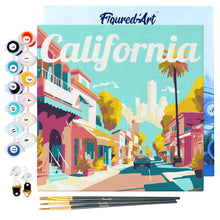 Carica l&#39;immagine nel visualizzatore di Gallery, Mini Kit da Dipingere con i Numeri 20x20cm con cornice Strada della California