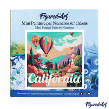 Carica l&#39;immagine nel visualizzatore di Gallery, Mini Kit da Dipingere con i Numeri 20x20cm con cornice Mongolfiere in California