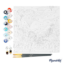 Carica l&#39;immagine nel visualizzatore di Gallery, Mini Kit da Dipingere con i Numeri 20x20cm con cornice Mongolfiere in California