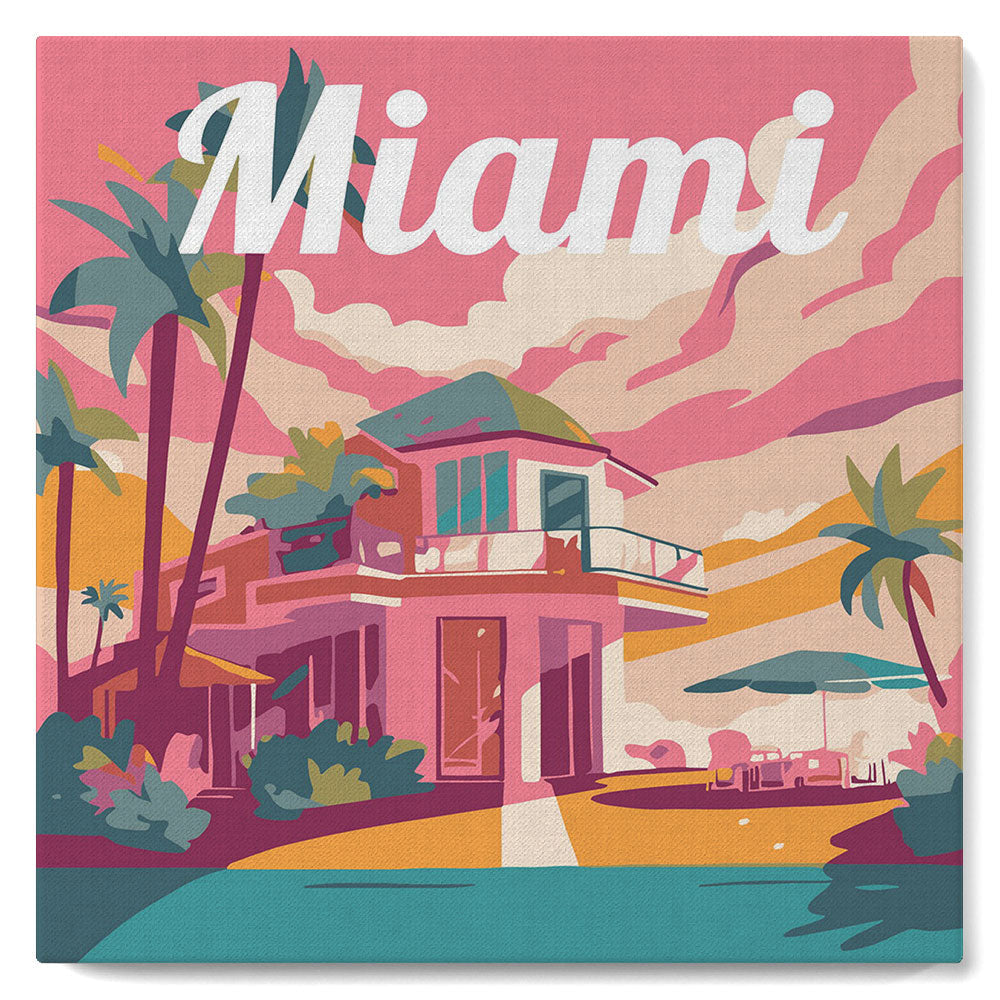 Mini Kit da Dipingere con i Numeri con cornice Miami