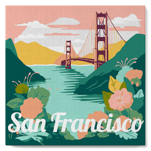 Mini Kit da Dipingere con i Numeri con cornice San Francisco