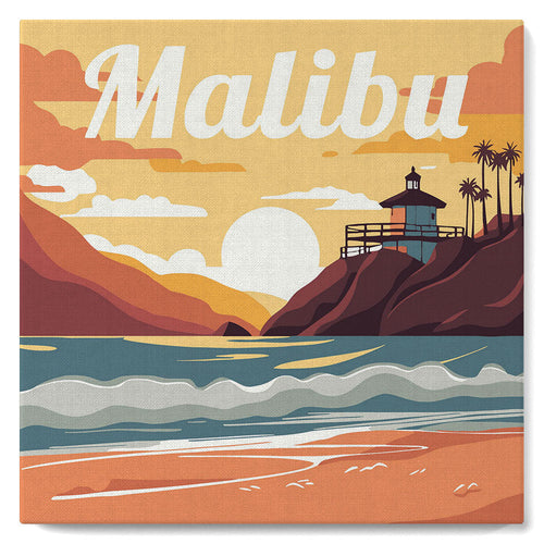Mini Kit da Dipingere con i Numeri con cornice Spiaggia di Malibu