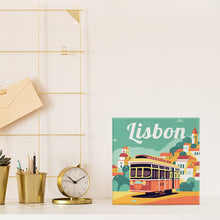 Carica l&#39;immagine nel visualizzatore di Gallery, Mini Kit da Dipingere con i Numeri 20x20cm con cornice Lisbona
