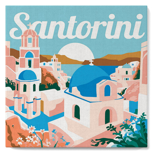 Mini Kit da Dipingere con i Numeri con cornice Alba a Santorini