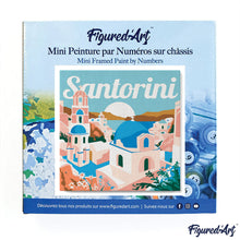 Carica l&#39;immagine nel visualizzatore di Gallery, Mini Kit da Dipingere con i Numeri 20x20cm con cornice Alba a Santorini