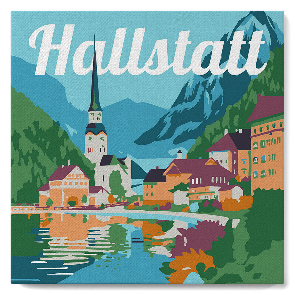 Mini Kit da Dipingere con i Numeri con cornice Hallstatt