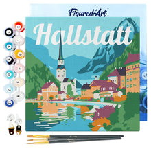 Carica l&#39;immagine nel visualizzatore di Gallery, Mini Kit da Dipingere con i Numeri 20x20cm con cornice Hallstatt