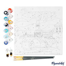Carica l&#39;immagine nel visualizzatore di Gallery, Mini Kit da Dipingere con i Numeri 20x20cm con cornice Praga