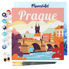 Carica l&#39;immagine nel visualizzatore di Gallery, Mini Kit da Dipingere con i Numeri 20x20cm con cornice Praga
