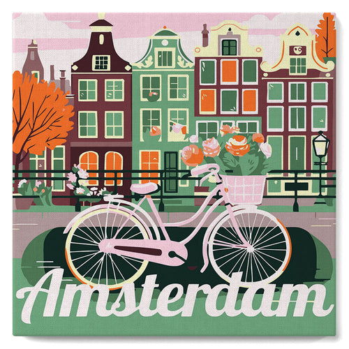 Mini Kit da Dipingere con i Numeri con cornice Amsterdam