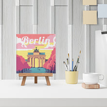 Carica l&#39;immagine nel visualizzatore di Gallery, Mini Kit da Dipingere con i Numeri 20x20cm con cornice Berlino