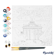 Carica l&#39;immagine nel visualizzatore di Gallery, Mini Kit da Dipingere con i Numeri 20x20cm con cornice Berlino