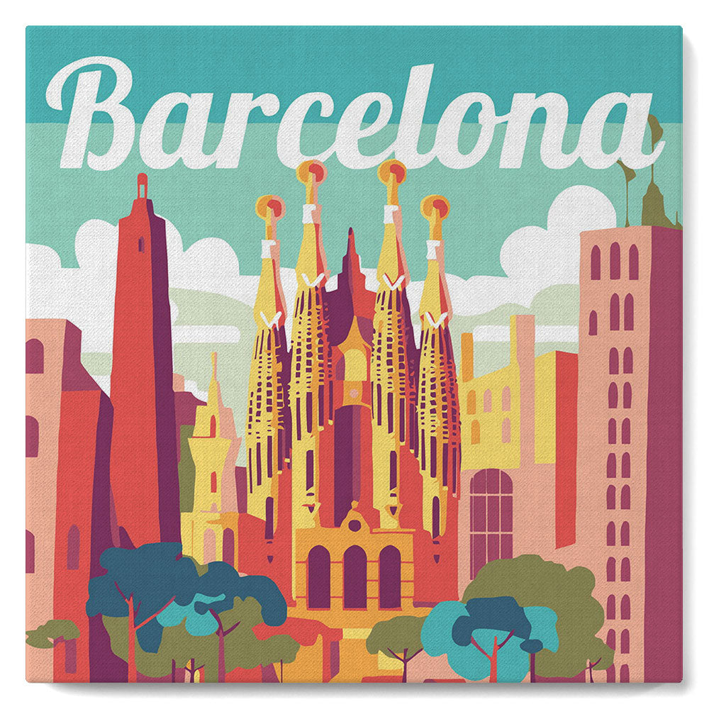 Mini Kit da Dipingere con i Numeri con cornice Barcellona