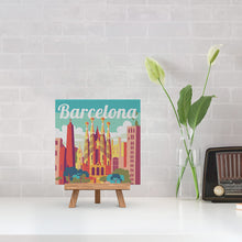 Carica l&#39;immagine nel visualizzatore di Gallery, Mini Kit da Dipingere con i Numeri 20x20cm con cornice Barcellona
