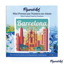 Carica l&#39;immagine nel visualizzatore di Gallery, Mini Kit da Dipingere con i Numeri 20x20cm con cornice Barcellona