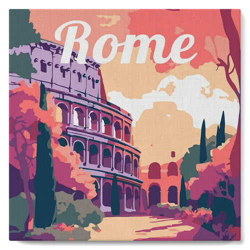 Mini Kit da Dipingere con i Numeri con cornice Roma
