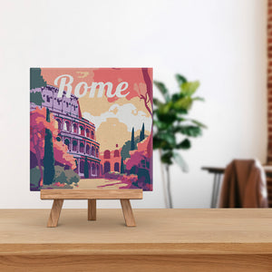 Mini Kit da Dipingere con i Numeri 20x20cm con cornice Roma