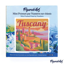 Carica l&#39;immagine nel visualizzatore di Gallery, Mini Kit da Dipingere con i Numeri 20x20cm con cornice Primavera in Toscana