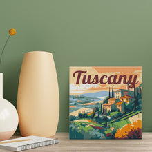 Carica l&#39;immagine nel visualizzatore di Gallery, Mini Kit da Dipingere con i Numeri 20x20cm con cornice Estate in Toscana