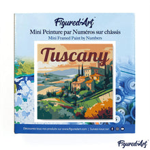 Carica l&#39;immagine nel visualizzatore di Gallery, Mini Kit da Dipingere con i Numeri 20x20cm con cornice Estate in Toscana