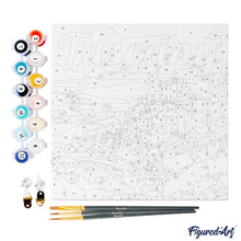 Carica l&#39;immagine nel visualizzatore di Gallery, Mini Kit da Dipingere con i Numeri 20x20cm con cornice Estate in Toscana