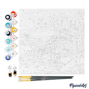 Mini Kit da Dipingere con i Numeri 20x20cm con cornice Estate in Toscana