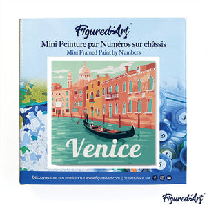 Mini Kit da Dipingere con i Numeri 20x20cm con cornice Venezia