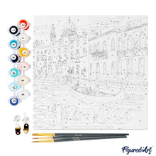 Carica l&#39;immagine nel visualizzatore di Gallery, Mini Kit da Dipingere con i Numeri 20x20cm con cornice Venezia